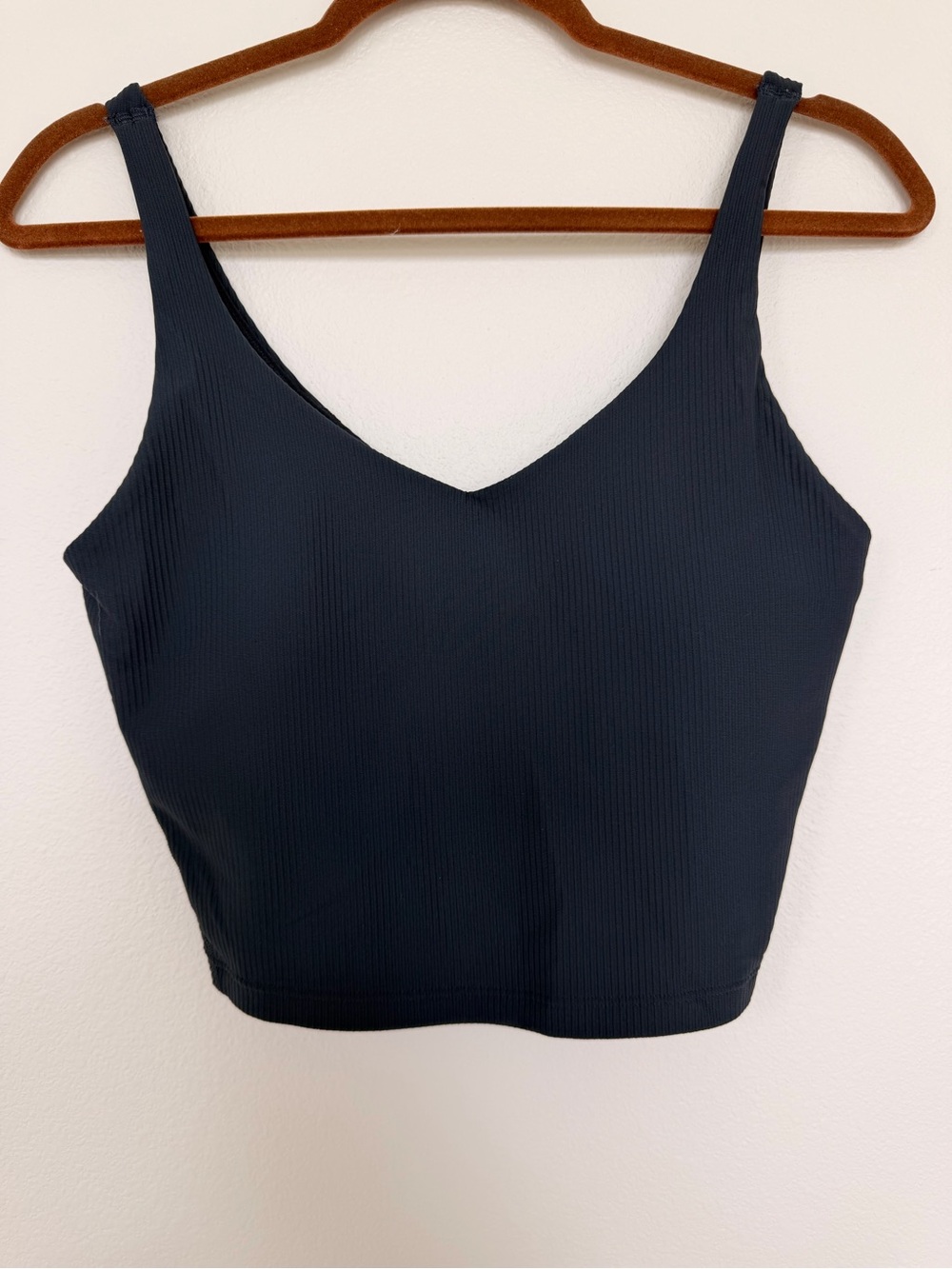 Old Navy Blue Ribbed V-Neck Crop Tank
